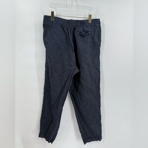 Garnet hill navy blue linen pants size 16